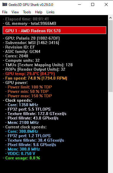 MSI AMD Radeon RX 570 4 Gb graphics card for sale