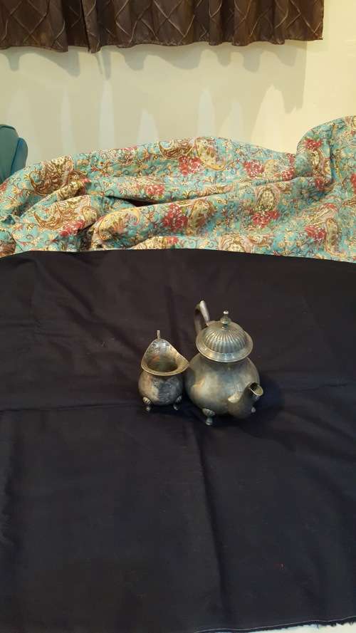 SILVER METAL TEA SET