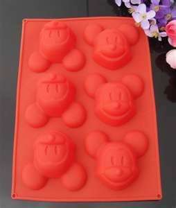 Tray with 6 Mickey Mouse  - IDEAL FOR JELLIES / PUDDING & CUPCAKES / CHOCOLATE OR SOAPS