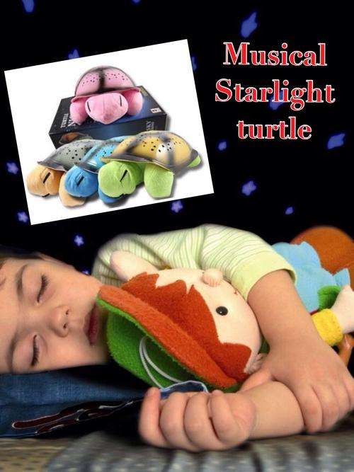 STARLIGHT MUSICAL TURTLE - Available in  blue, beige, pink or green