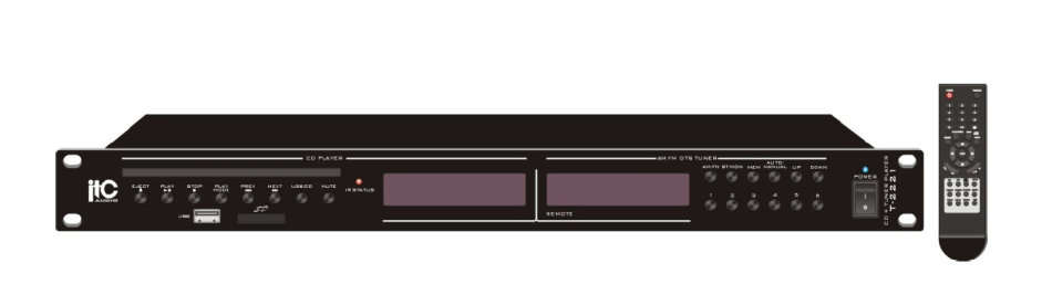 ITC T-2221 (CD/MP3 Player with AM/FM TUNER/USB/SD)  and T-40AP (Desktop Mixer Amplifier)