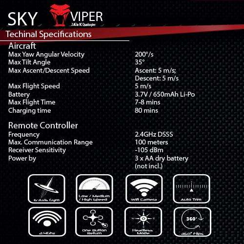 Sky Viper Quadcopter with WIFI Camera