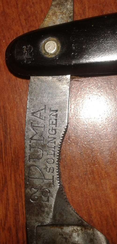 Vintage Puma Straight Razor and Leather Strop