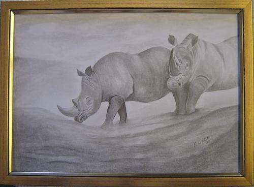 2 Rhinos by Eliza