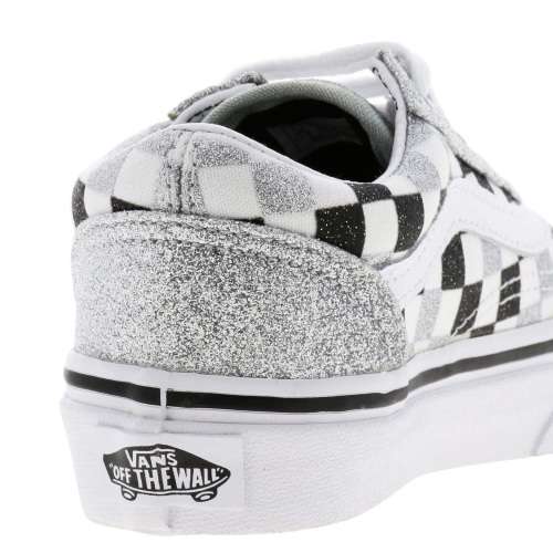 Vans Glitter Checkerboard Silver White - Size 7