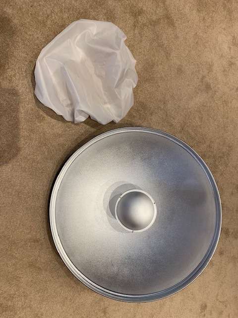 Falcon Eyes 56cm Beauty Dish (Interchangeable Mount) with Elinchrom Mount.