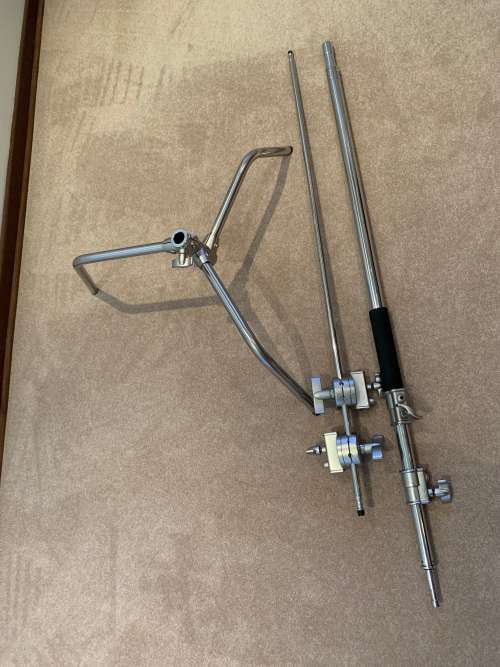 Heavy duty C stand with boom arm.