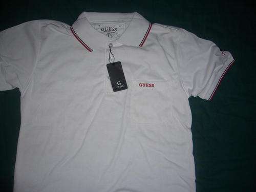GUESS GOLF SHIRT WHITE SIZE LARGE & X LARGE IN STOCK