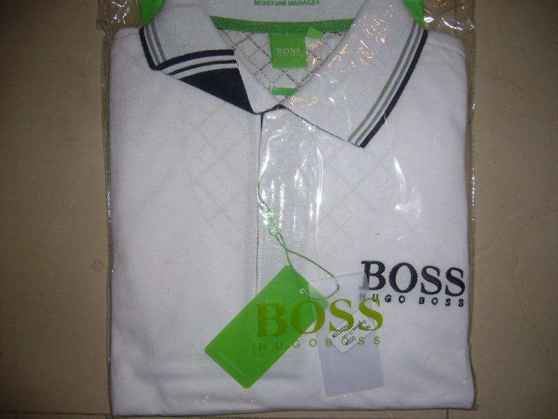 HUGO BOSS - GREEN LABEL - LONG SLEEVE GOLFER - SIZE X LARGE - WHITE -