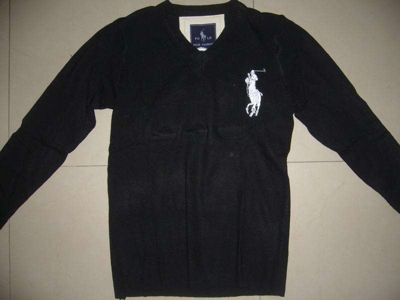 POLO - BLACK V NECK KNIT - JUST IN - NEW - SIZE X LARGE -