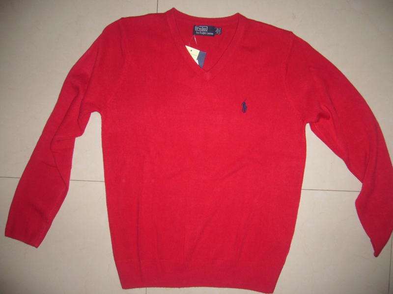 POLO - RED - V NECK KNIT - JUST IN - NEW - SIZE SMALL-