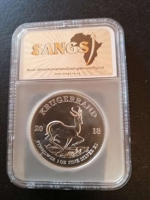 2018 SA Kruger Rand 1 OZ Silver MS70