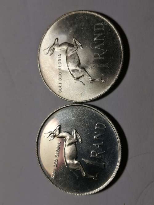 1968 SA R1 Afr and English SILVER UNC