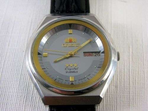 Rare Original Automatic Orient Luxury Wrist Watch Triple Star Day & Date.