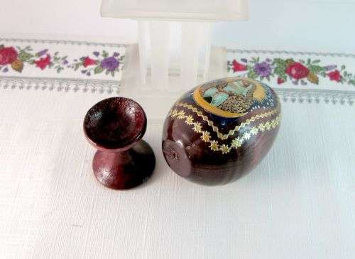 Traditional Russian Faberge Style EASTER Egg with Icon of Mother Mary.