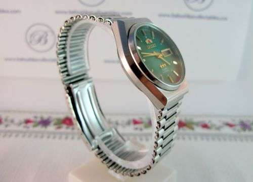 Rare Original Automatic Orient Luxury Wrist Watch,  Day & Date, Dark Green Dial.