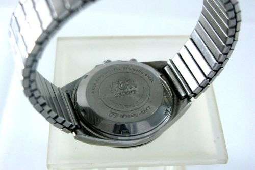 Rare Original Automatic Orient Luxury Wrist Watch Triple Star Day & Date, Black Dial.