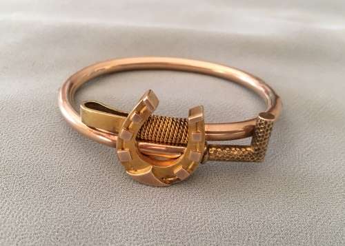 SALE!!! RARE Antique Russian Imperial 14 Carat Rose Gold bracelet. Hallmarked, Horseshoe design