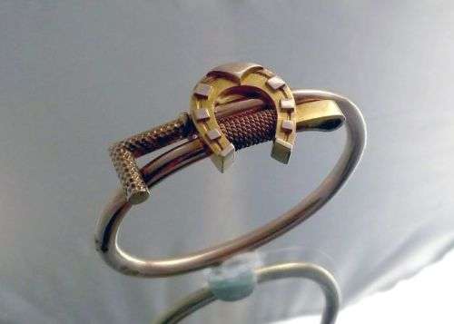 SALE!!! RARE Antique Russian Imperial 14 Carat Rose Gold bracelet. Hallmarked, Horseshoe design