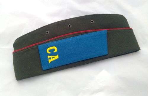 Original Russian Army Officers Side Cap "Pilotka" with Set of Collectible Badges Mint Condition