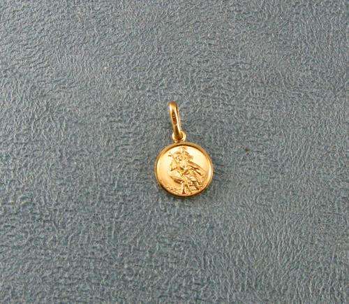 Vintage 375* gold St. Christopher pendant