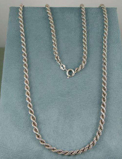 Vintage Stunning 925 Silver Rope Chain. Hall mark.