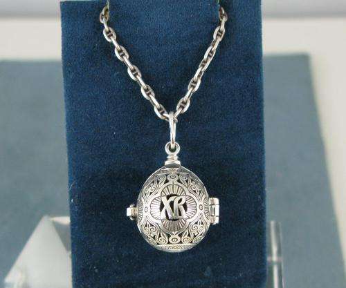 Exclusive Russian Traditional 925 Silver Locket - "Faberge Egg". Hall mark.