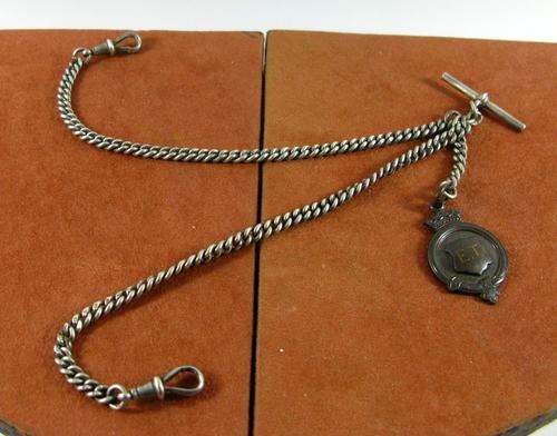 RARE Collectable Antique Fob Sterling Silver Chain. Fully Hallmarked. Fully Original!