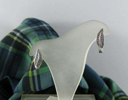 Pretty 925 Sterling Silver Cluster Earrings with Crystals. As new!