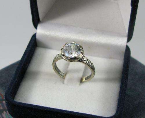 Exclusive Russian Designer Vintage 925 Silver Ring with CZ. Hall mark.
