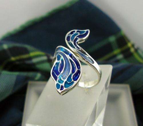 Traditional Russian Faberge Art Guilloche Enamel 925 Silver Jewelry Ring. Hand Made in Russia.