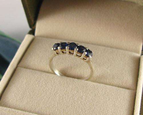 Custom Made Old Vintage 925 Sterling Silver Eternity Ring with Sapphires.