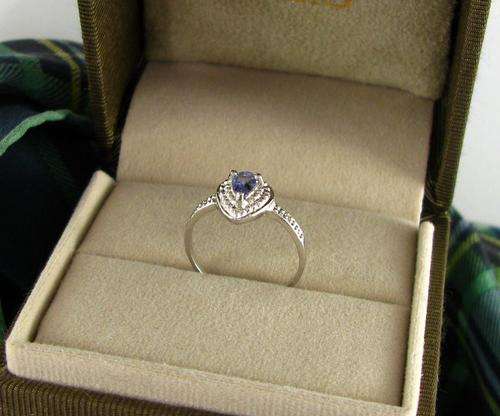 Stunning Silver 925 ring with Iolite and CZ