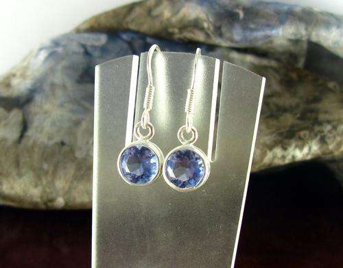 Pretty Sterling silver drop earrings with Blue Topaz.