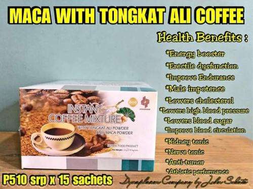 Coffee mixture with Tongkat Ali powder and Maca powder (for male sexual and reproductive health)