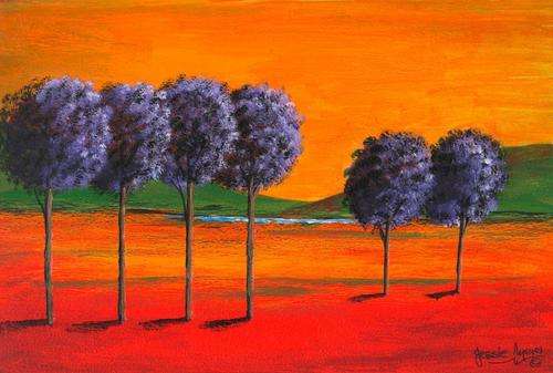 JESSIE MEIER ORIGINAL : PURPLE TREES