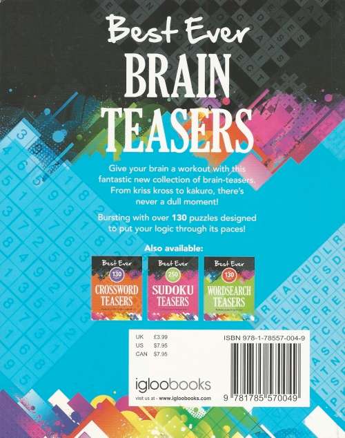 BRAIN TEASERS  - 130 amazing puzzles to boost your brainpower!