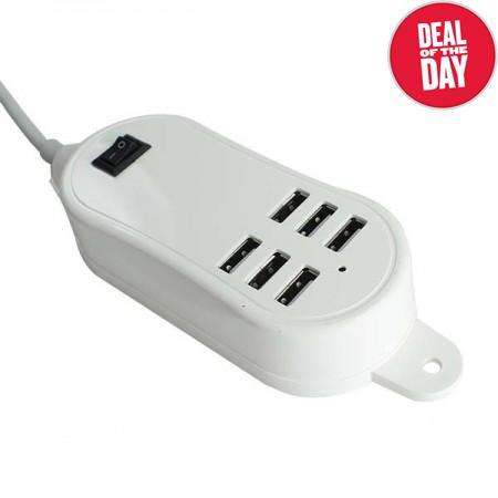 6-Port USB Desktop Charger for Cellphones & Tablets