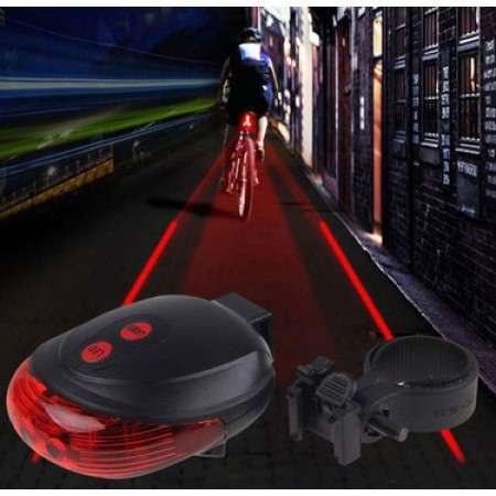 LED Bike Tail Light with Laser Safety Lane
