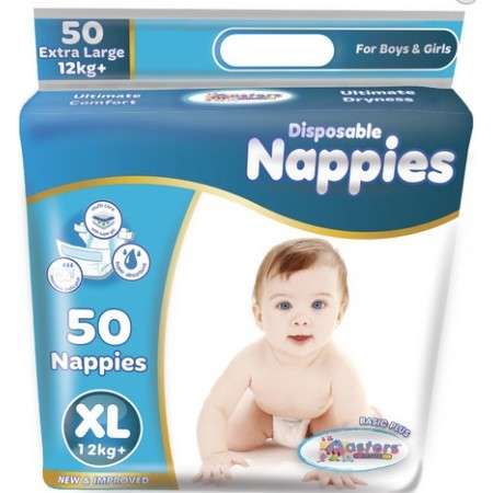 Disposable Nappies 12kg+ (XL) 50 Pack