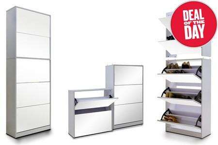 Stackable Stylish Mirrored 5 Levels Shoe Cabinet
