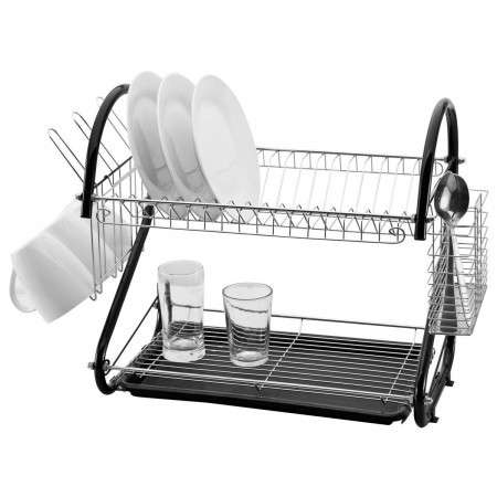 Double Dish Rack Black