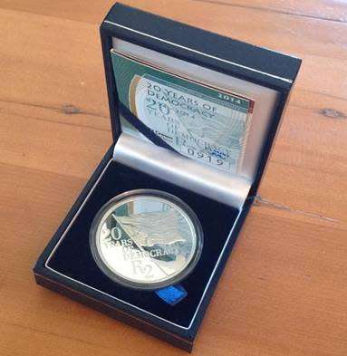 20 Years Of Democracy Silver Proof R2 Coin
