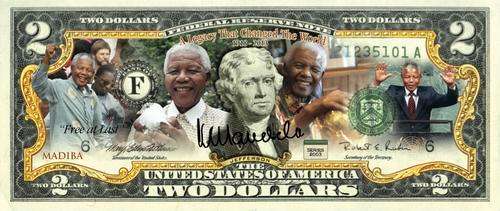 Nelson Mandela "A Legacy That Changed The World" Colourized Legal Tender $2 Note
