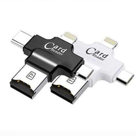 4-in-1 Micro SD TF Card Reader with Lightning
