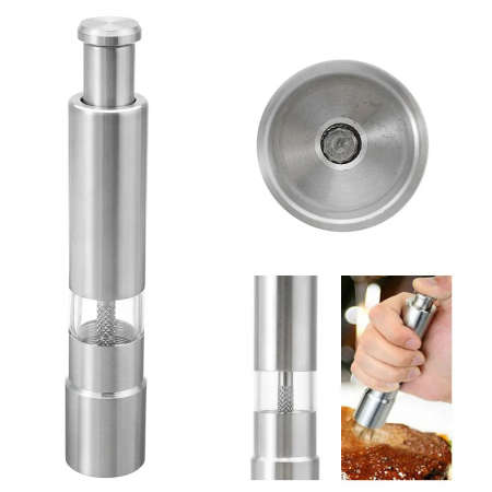 Set of 2 Mini Stainless Steel Salt and Pepper Grinders