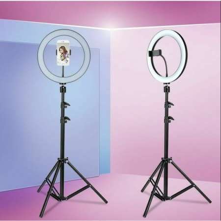 Multiple-Mode `10` LED Ring Light With Tripod