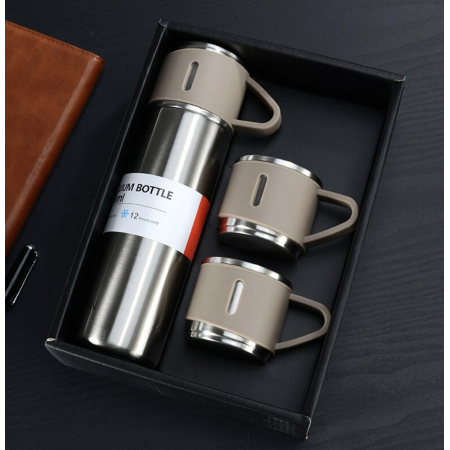 Stainless Steel Double-Layer Vacuum Flask with Cup