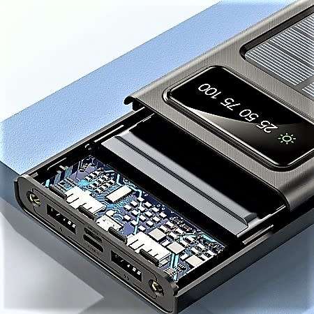 20000mAh Solar Power Bank with built in cables