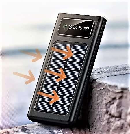 20000mAh Solar Power Bank with built in cables